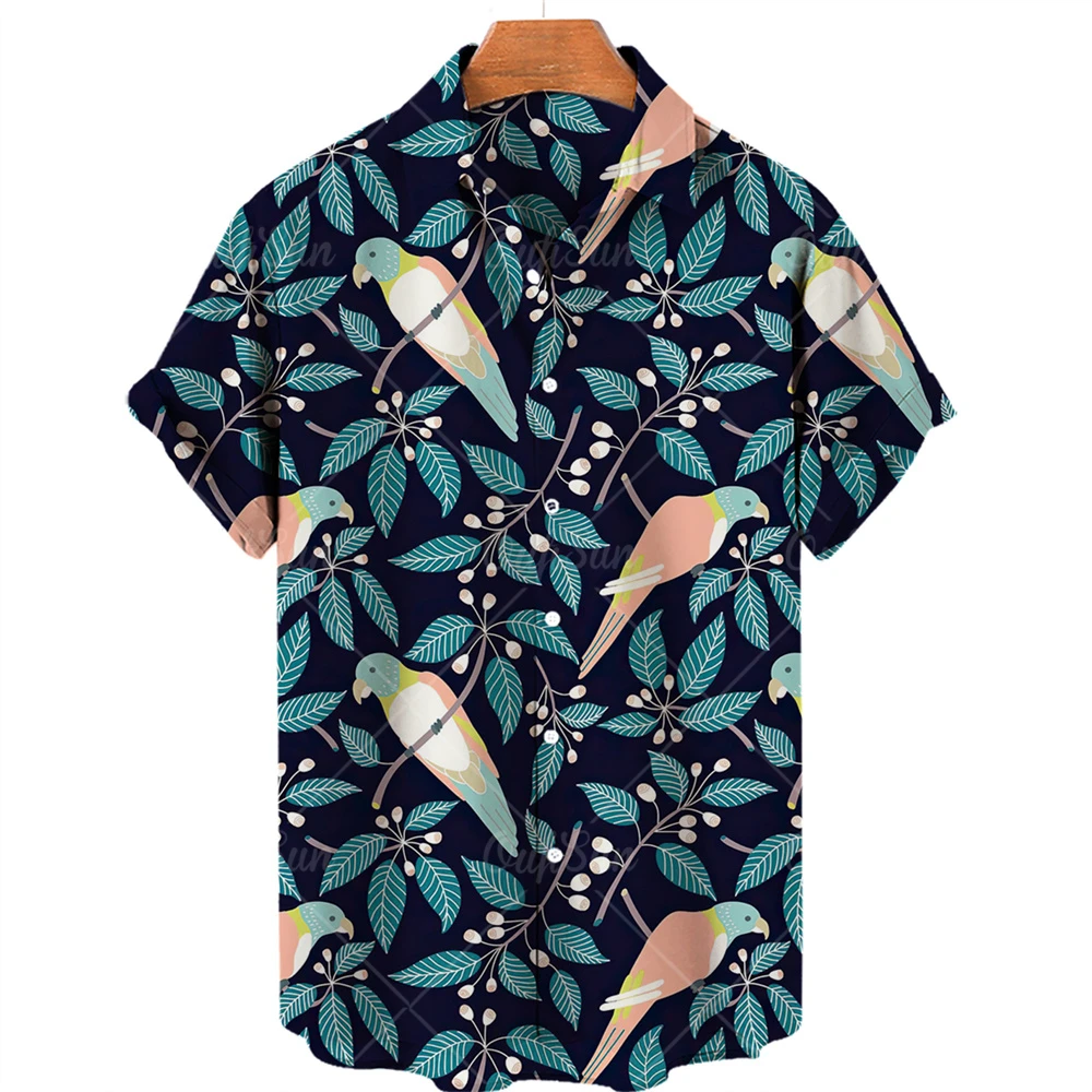 Dinosaur 3d Print Shirts Men's Women's Hawaiian Vocation Blouses Spooky Lapel Shirt Cuba Camisa Clothing Bird 4