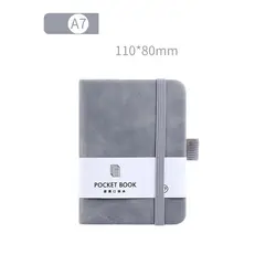 Compact Colorful Pocket Notepad with Elastic Band - Durable and Portable Mini Notebook (Grey - a7)