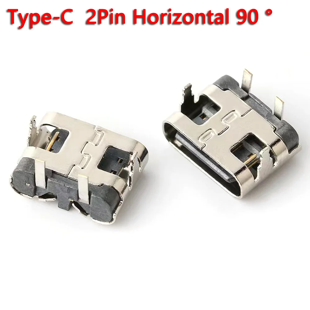 C타입 암 USB 암 플러그인 커넥터, 2 핀, 수평 90 ° 플러그인 보드, 빠른 충전, 1-10 개