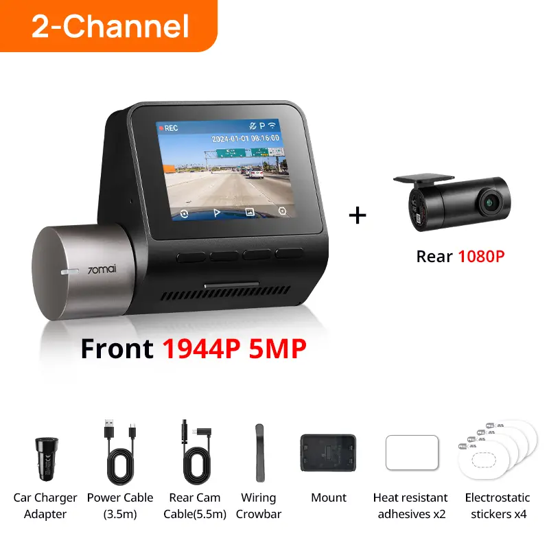 70mai Dash Cam A510 1944P HDR GPS ADAS 4G Connectivity 70mai 4G Front Cam A510 Car DVR 24H Parking Support Rear Cam - Image 7