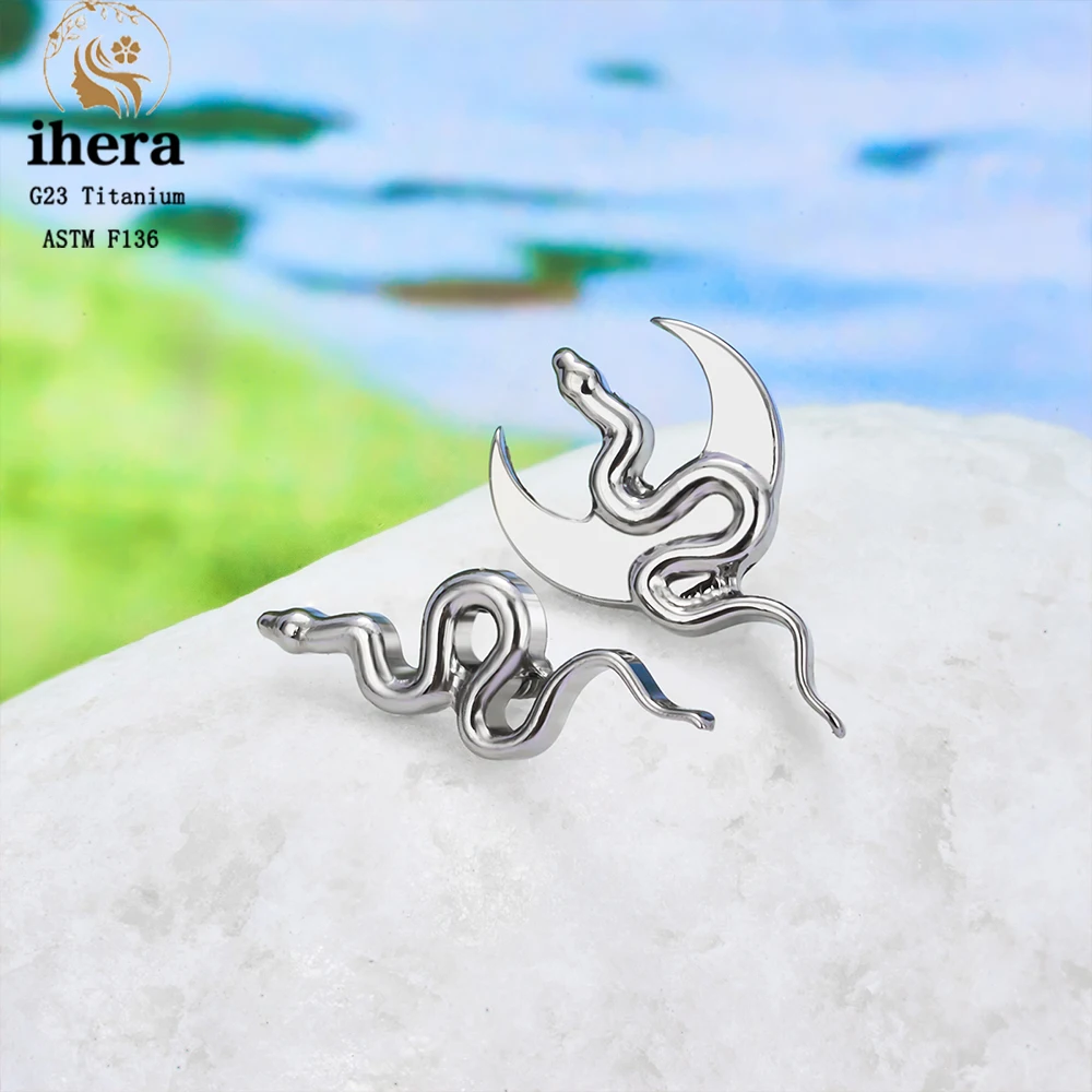 ASTM F136 G23 티타늄 스네이크 페이셜 피처스 라브렛 립 스터드 내부 나사형 트라거스 연골 헬릭스 귀 스터드 피어싱 쥬얼리