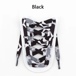 Vibrant Camouflage Print Flat Shoelaces - 160cm (Black)