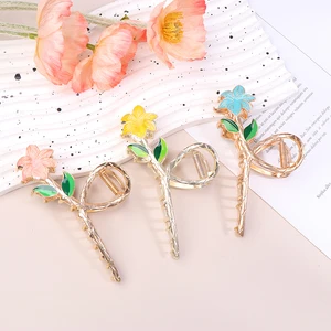 Metal Hair Claw Elegant Hair Pins Gardenia Hair Clips Barrette Crab Ponytail Claw Clip Headwear Hair Accessories