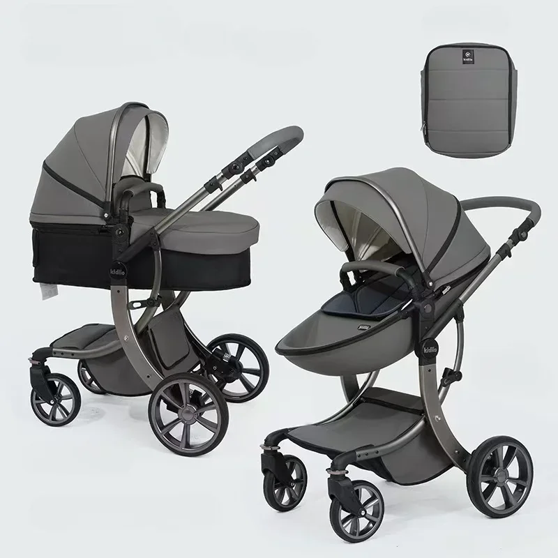 2-in-1 Baby Stroller Mother Bag Foldable Lightweight Two-way Multifunctional Bassinet