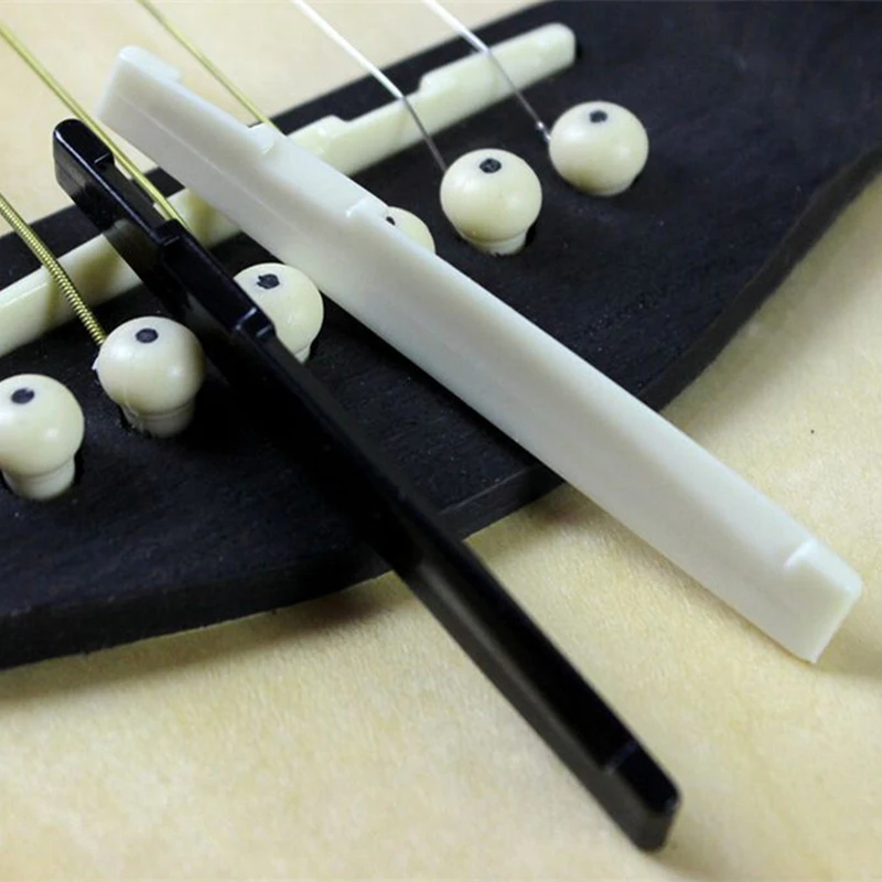 6 String Classical Guitar Saddle Nut Black/White Bone Bridge Acoustic Folk Replacement Spare Part
