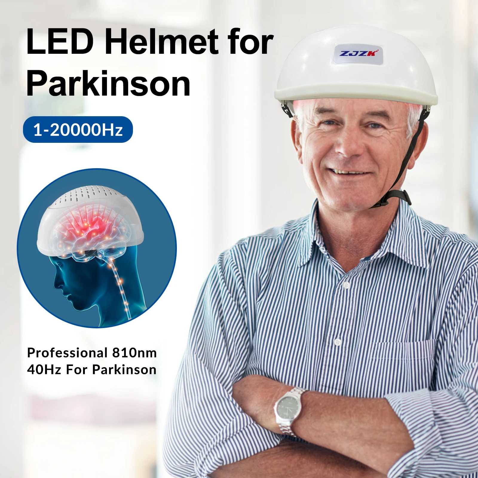 ZJZK Professional Tdcs Infrared 810nm 1070nm Brain Parkinson Helmet 40Hz 1-20KHz Adjustable for PD Alzheimer Dementia Treatment zjzk professional tdcs infrared 810nm 1070nm brain parkinson helmet 40hz 1 20khz adjustable for pd alzheimer dementia treatment