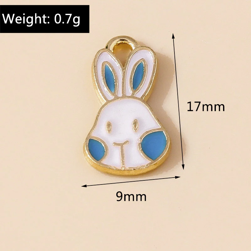 Leslie 10 Stück bunter Häschen-Anhänger für Ohrringe, Armbänder, Halsketten, Anhänger, handgefertigte Schmuckherstellung, Zubehör, DIY-Handwerk – Detail 8