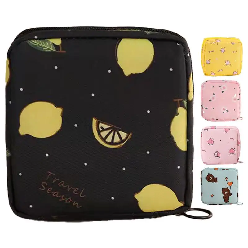 

Sanitary Napkin Storage Bag sanitary package bag sanitary pad pouch black Multi-Functional Zipper Bag Nursing Pads Containers