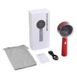 Electric Vibration Red Light Hair Growth Scalp Massage Comb with Oil Applicator (Red)