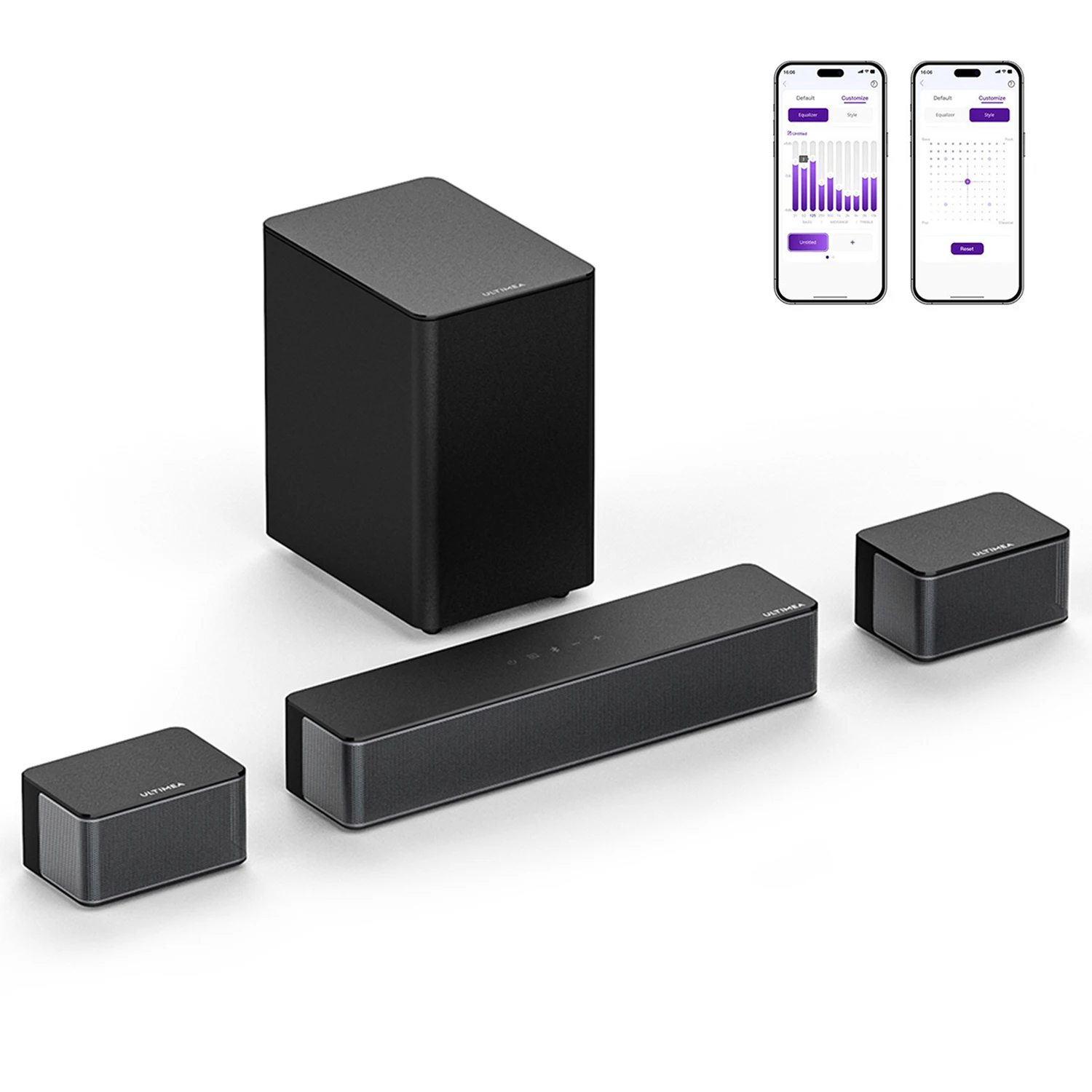 ULTIMEA 320W 5.1 サウンドバー、スマート TV 用、3D 仮想サラウンド