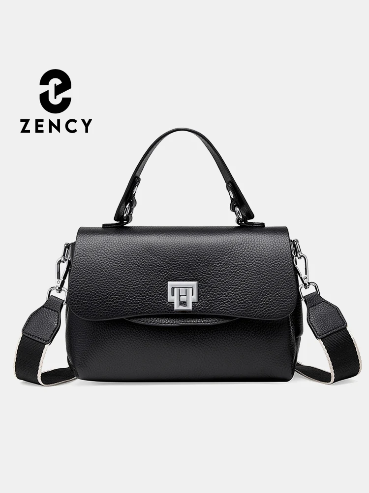 Zency Women Genuine Leather Top-handle Bag Envelope Bags Luxury Designer Shoulder Handbag Ladies Elegant Crossbody For Ladies