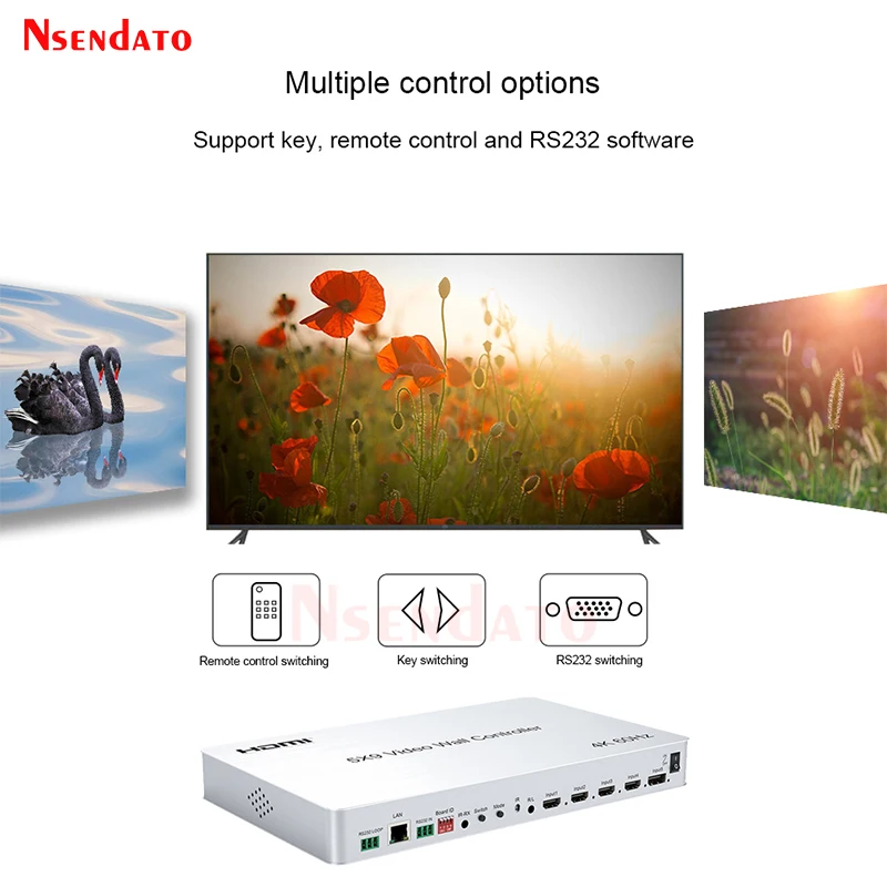 4K 60H 5X9 HDMI Video Wall Controller Processor Splicer 2x2 3x3 1x5 1x6 1x7 1x8 1x9 HDMI TV Video Splicer splitter Switch RS232
