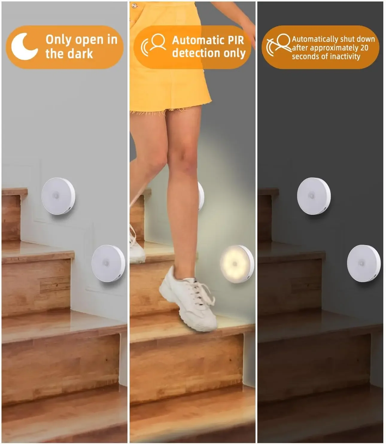 Xiaomi ضوء الليل LED مع PIR محس حركة USB قابلة للش...