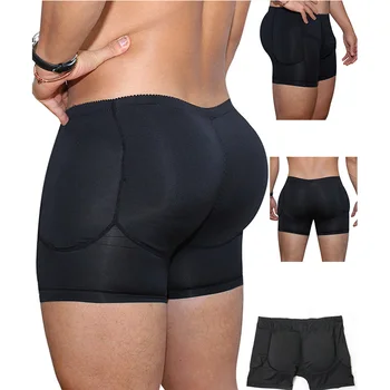 Shapewear Men Body Shaper Hip Pad Filling Butt Lifter Builder Fake Ass Padded Panties Shorts Underwear Male Plus Size S-6XL