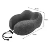 28*26cm Travel Pillow U-Shaped Neck Pillows Breathable Non-Fading Sleeping On Airplanes Memory Foam Neck Support With Zipper 6
