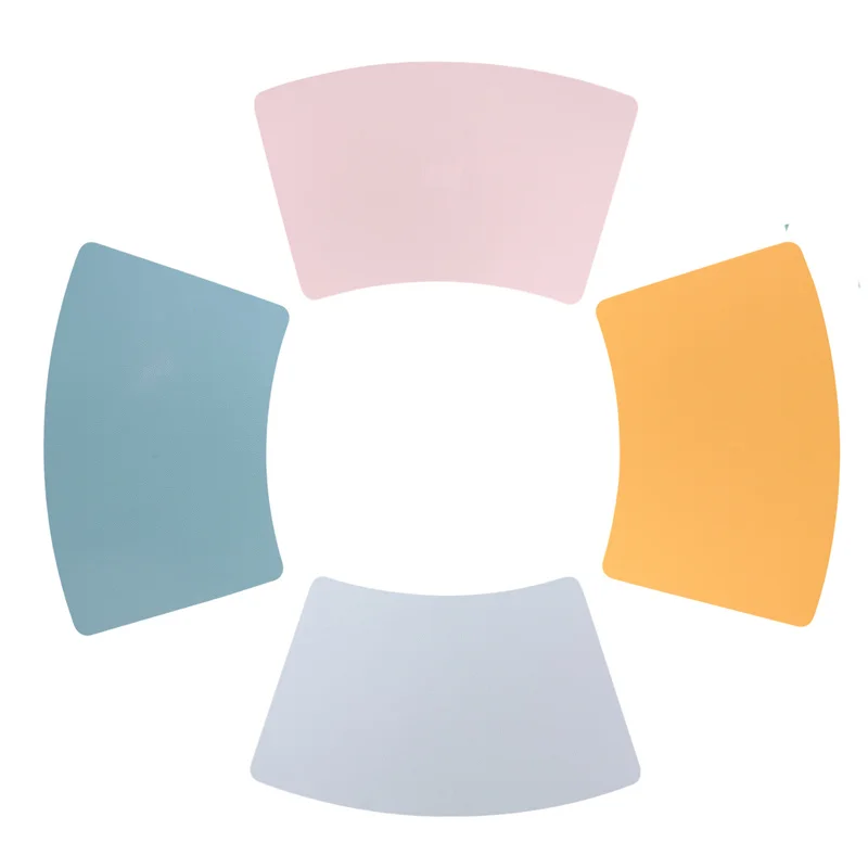 

50x30cm Leather Texture Silicone Placemat Round Table Tableware Coaster Mat Fan Heat Insulation Western Mat Table Decoration