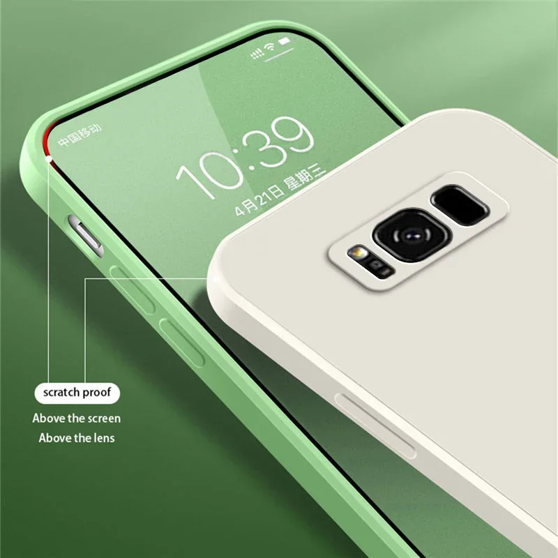 Squares Liquid Silicone Soft Shockproof Phone Case - Enhanced Protection and Stylish Design