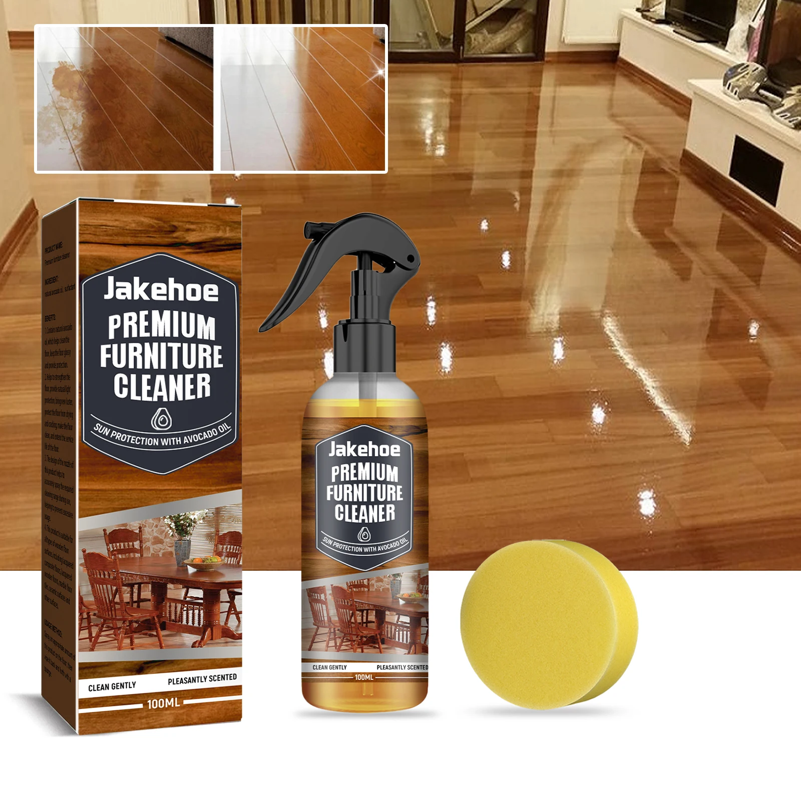 Marble Tile Wooden Floor Cleaner Strong Decontamination Brightening Polishing Premium Wood Floor Restoring Liquid Cleaner Spray