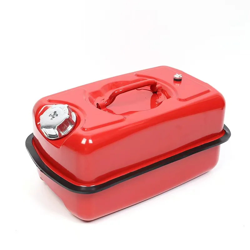 Red Orizontal Oil Drum 5L/10L/20L Portable Oil Drum Aluminum Cover Iron Barrel Car Mounted Motorcycle Spare Fuel Tank