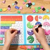Magnetic Fraction Tiles Children Math Montessori Toys  Fraction Book Set Arithmetic Teaching Aid Kids Educational Learning Toys 2