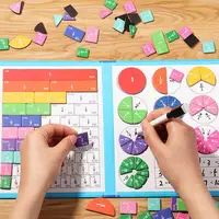Magnetic Fraction Tiles Children Math Montessori Toys  Fraction Book Set Arithmetic Teaching Aid Kids Educational Learning Toys 2