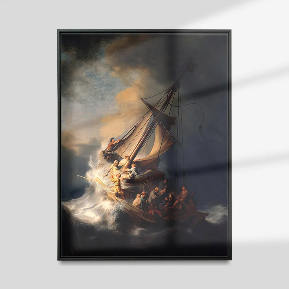 

Christ In The Storm On The Sea Of Galilee Poster Rembrandt Van Rijn Vintage Painting Canvas Print Art Wall Picture Home Decor