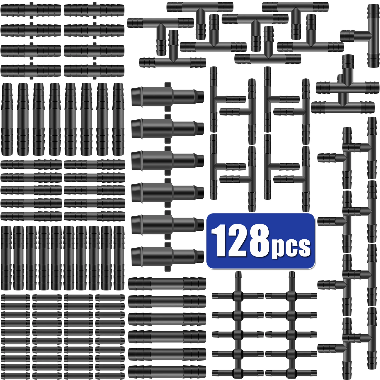 64/128Pcs Vacuum Connector Assortment nylon Hose Joiner Tee Water Spray Pipe Joints Automotive Vacuum Tubing Connector for Car 1