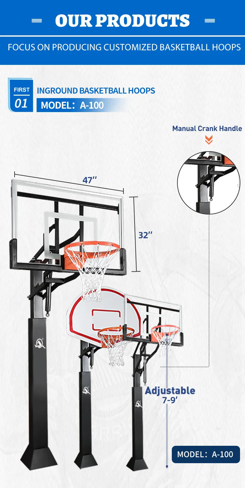 Tabela de Basquete PRO com Estrutura Pé Direito (Unidade)