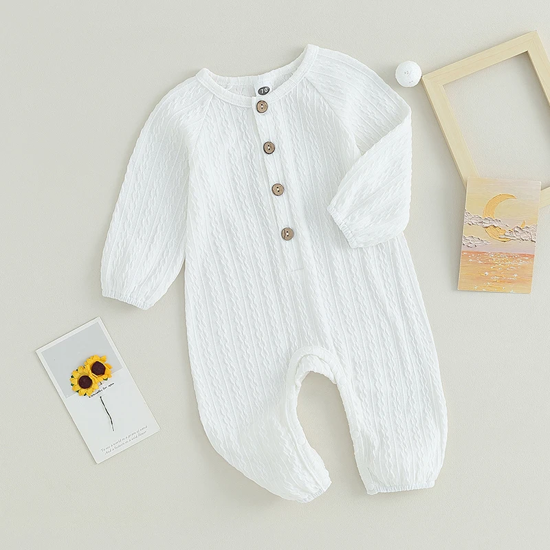 

New Fashion Toddler Baby Rompers Solid Color Wave Stripe Spring Long Sleeve Jumpsuit for Newborn Infant Cute Fall Playsuit