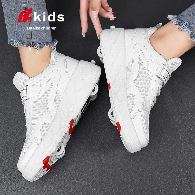 Invisible Deformable Four-Wheel Round Running Shoes For Children Student roller skates With Wheels Walking Shoes Sport And Leisu