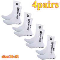 4 paires de chaussettes de football 36-42Euro, chaussettes de sport antidérapantes, chaussettes de basket-ball, version antidérapante en caoutchouc à pois 5