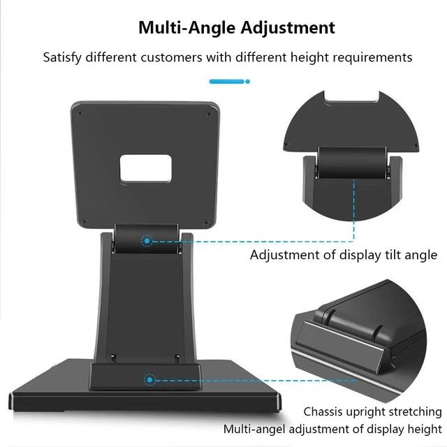 Supporto Monitor Regolabile Per Scrivania - Base VESA 75/100mm, Compatibile TV 10-24 Pollici, Carico 10kg - Foto 3
