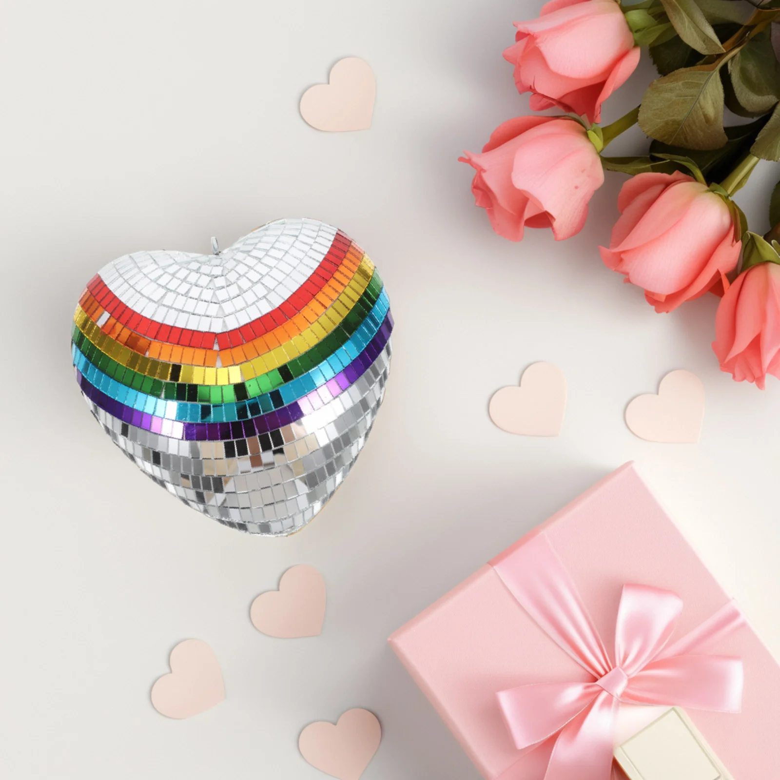 Heart Shaped Disco Ball Reflective Mirror Ball Hangings Disco Ball Ornaments Mirror Disco Ball for Wedding 3