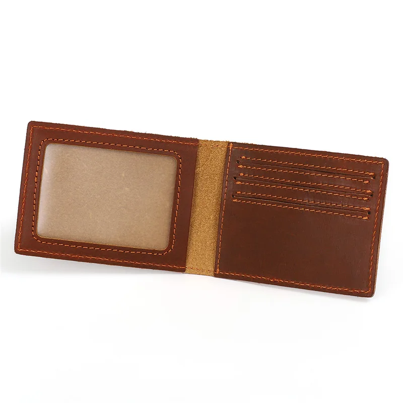 genuíno para homens, vintage, curto, artesanal, bifold,