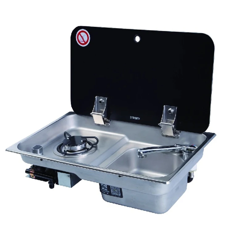 Stainless steel single burner Gas stove and sink combo with tempered glass lid for RV caravan yacht 536*318*146/120mm high quality bare lamp poa lmp49 for sanyo plc uf15 plc xf42 plc xf45 with japan phoenix original lamp burner