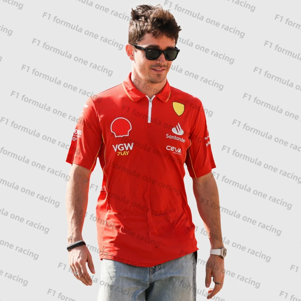 

Scuderia Team 2024 Charles Leclerc Driver POLO F1 Carlos Sainz Driver Shirt Formula 1 Racing Suit Men's and Women Fan Jersey