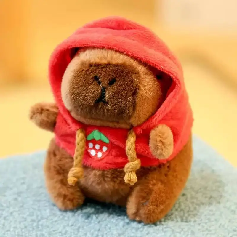 Cute Capybara Plush Toy Hoodie with Wings Simulation Doll Small Size Stuffed Animals Anime Fluffty Toy Birthday Party