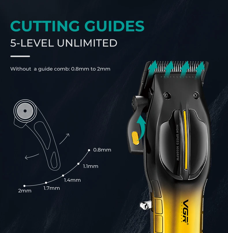 Clipper Cordless Trimmer Professional Hair Cutting Machine Barber 9000 RPM Elect