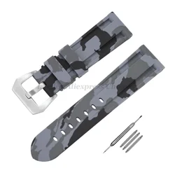 Camouflage Silicone Sport Watch Band - Versatile Rubber Bracelet - 20mm (Camouflage Gray)