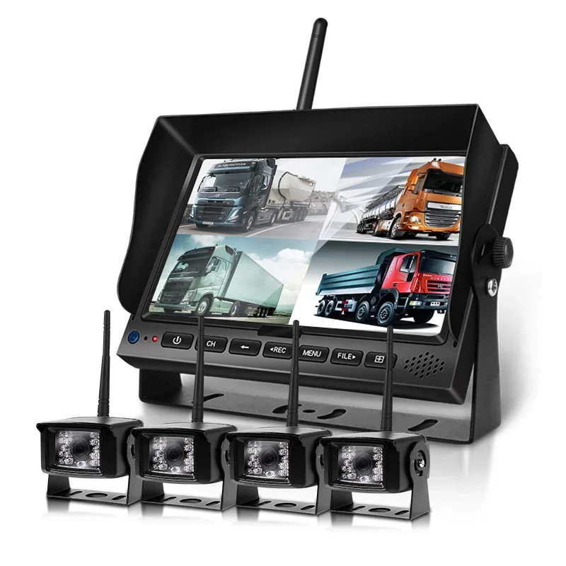 

Recording Function Wireless Front/Side/Rear Back Up Truck Car Reverse Camera with Monitor