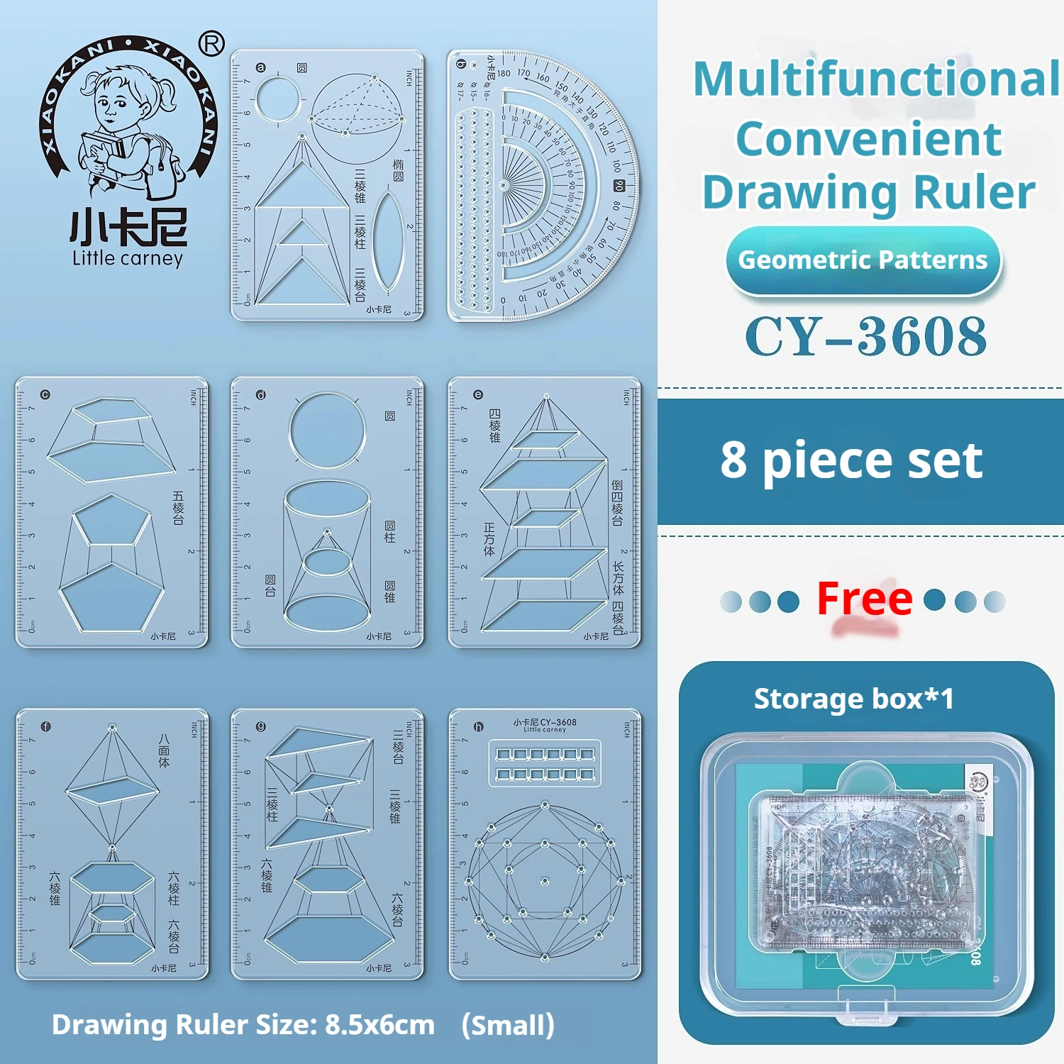 Mathematical Rulers Set Multi-function Geometry Drawing Ruler Transparent Rotatable Scale Ruler for Drafting School Supplies - 5