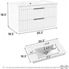 30" Bathroom Vanity with Sink, Floating Wall Mount, Soft-Close Function, Grooved Stripe Design, Hidden Damping Drawers (White) 2