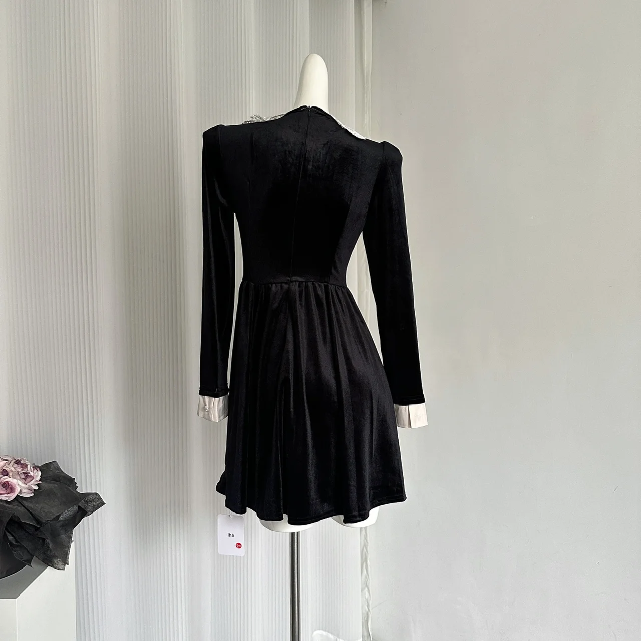 French Vintage Princess Evening Party Dresses Women Lace Patchwork Velvet Mini Dress A-line Korean Fashion Autumn Vestidos Mujer