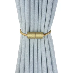 Set of Magnetic Curtain Tiebacks - Elegant Cylinder Hanging Buckles - 1pcs (Gold)