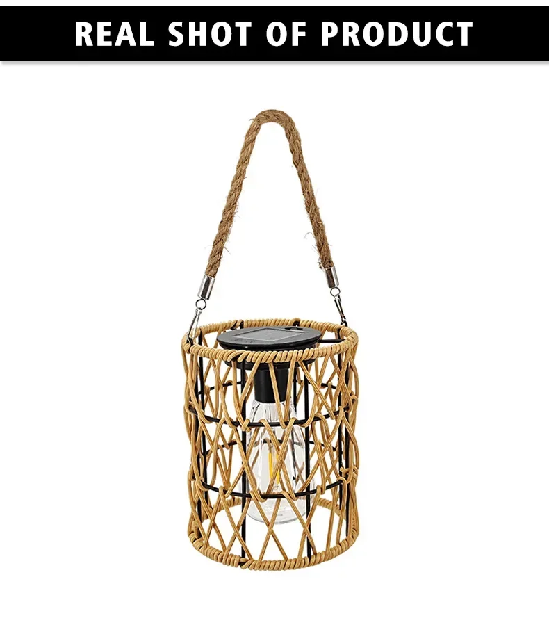 Description Picture 4 of itemOutdoor Household Villa Garden Projection Plastic Vine Woven Iron Lantern Simple and Durable Solar Energy Garden Lamp