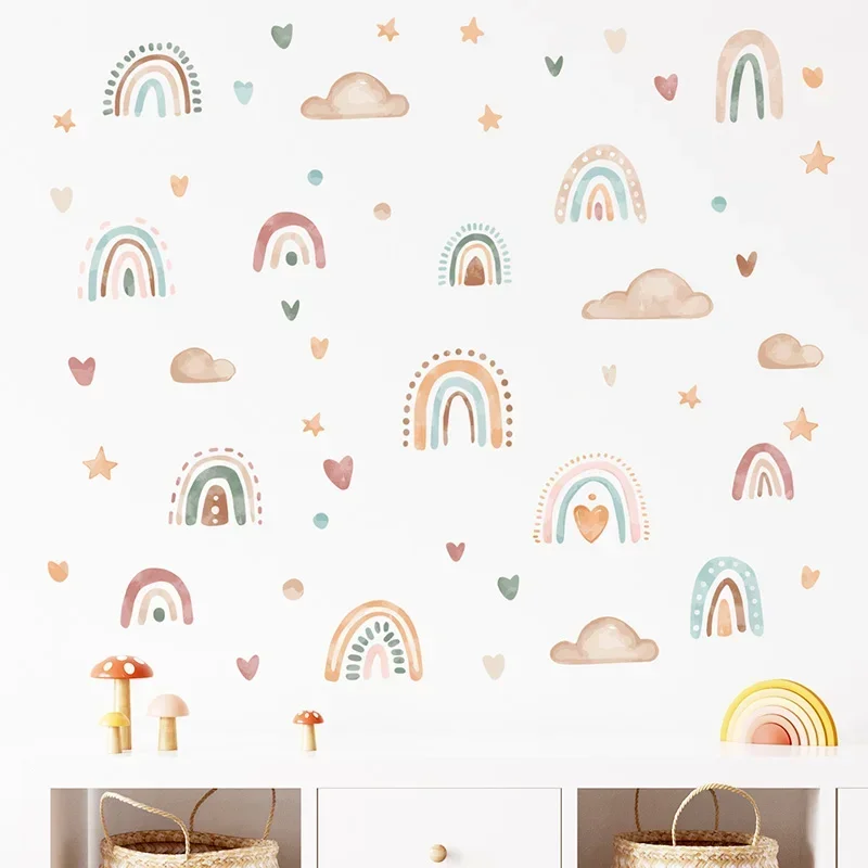 3pcs/lot Boho Rainbow Sun Wall Stickers for Kids Room Children's Nursery Room Decoration
