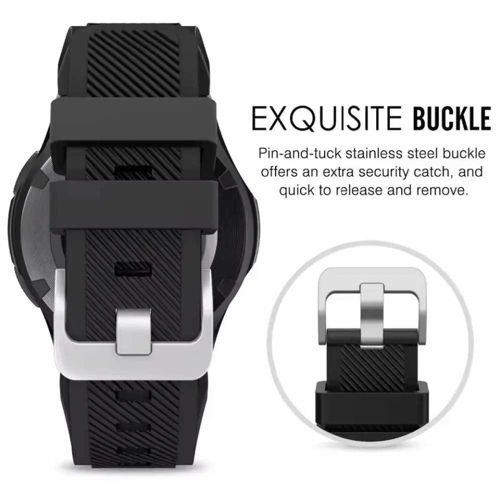 Premium 22mm Soft Silicone Watch Strap - Comfortable and Versatile Band