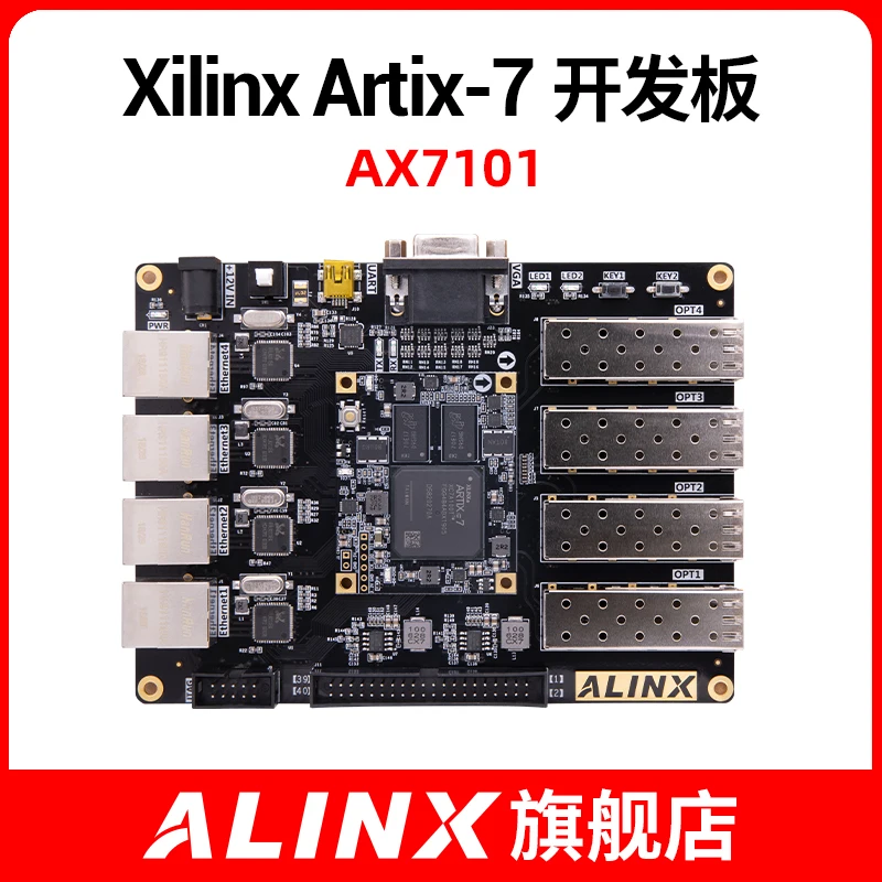 

ALINX XILINX A7 FPGA development board Artix7 optical fiber Ethernet AX7101 not gold XC7A100T Artix-7 FPGA