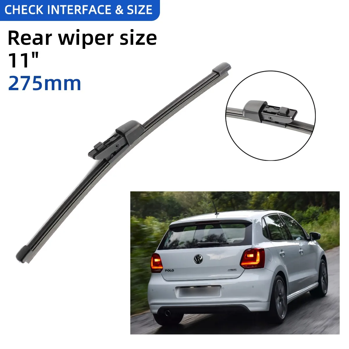 3 pz per VW Polo 6R Hatchback 2009-2017 24 + 16 + 11 spazzole  tergicristallo anteriore posteriore parabrezza parabrezza accessori  taglierina finestra 2017