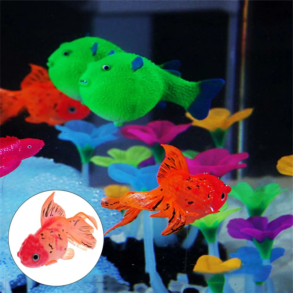 Large Size Decor Cute Goldfish Aquarium Decoration Artificial Glowing Effect Underwater Glow in the Dark Fish Tank Ornament Sale